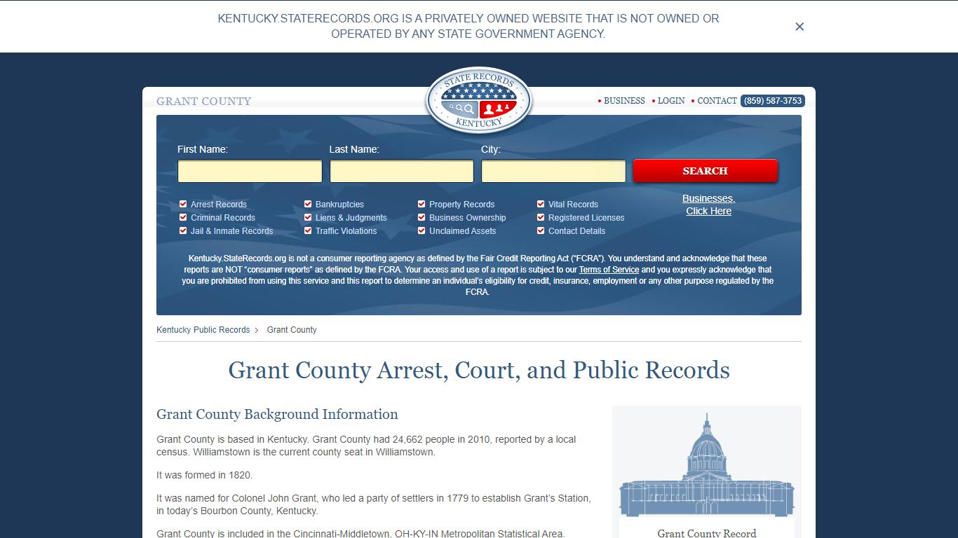 Grant County Arrest, Court, and Public Records