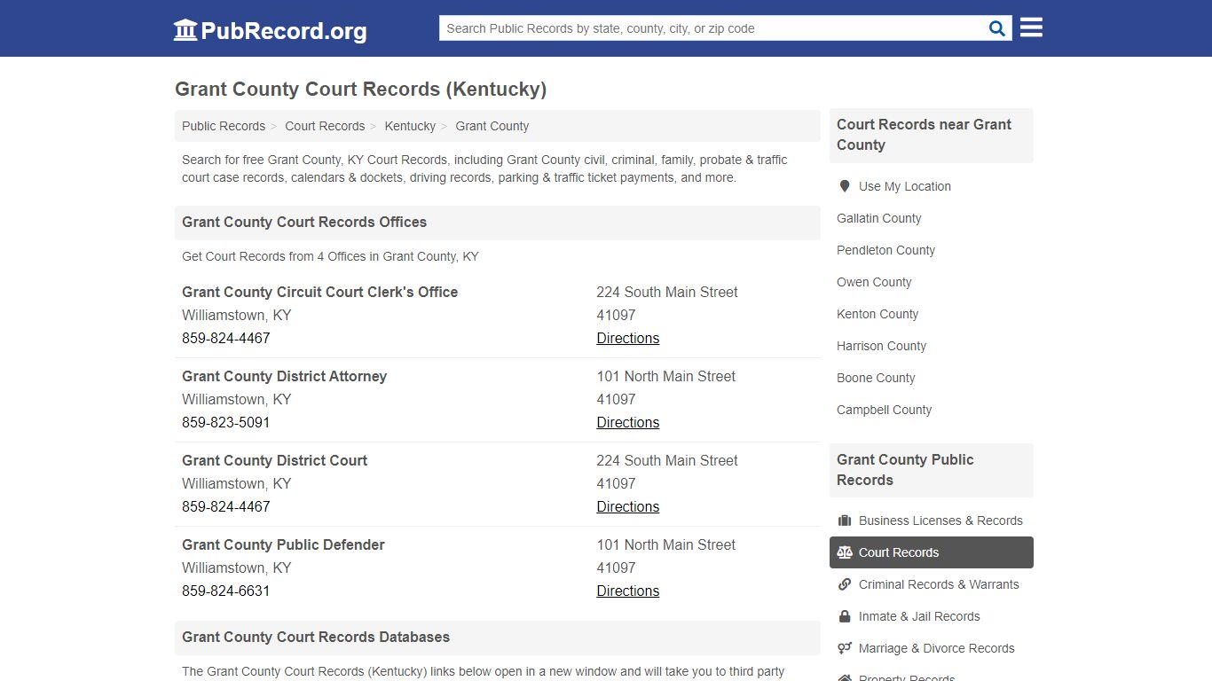 Free Grant County Court Records (Kentucky Court Records)